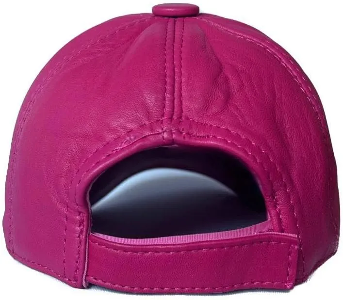 Lukkizara Genuine Real Lambskin Leather Unisex Baseball Cap - 100% Sheepskin Adjustable