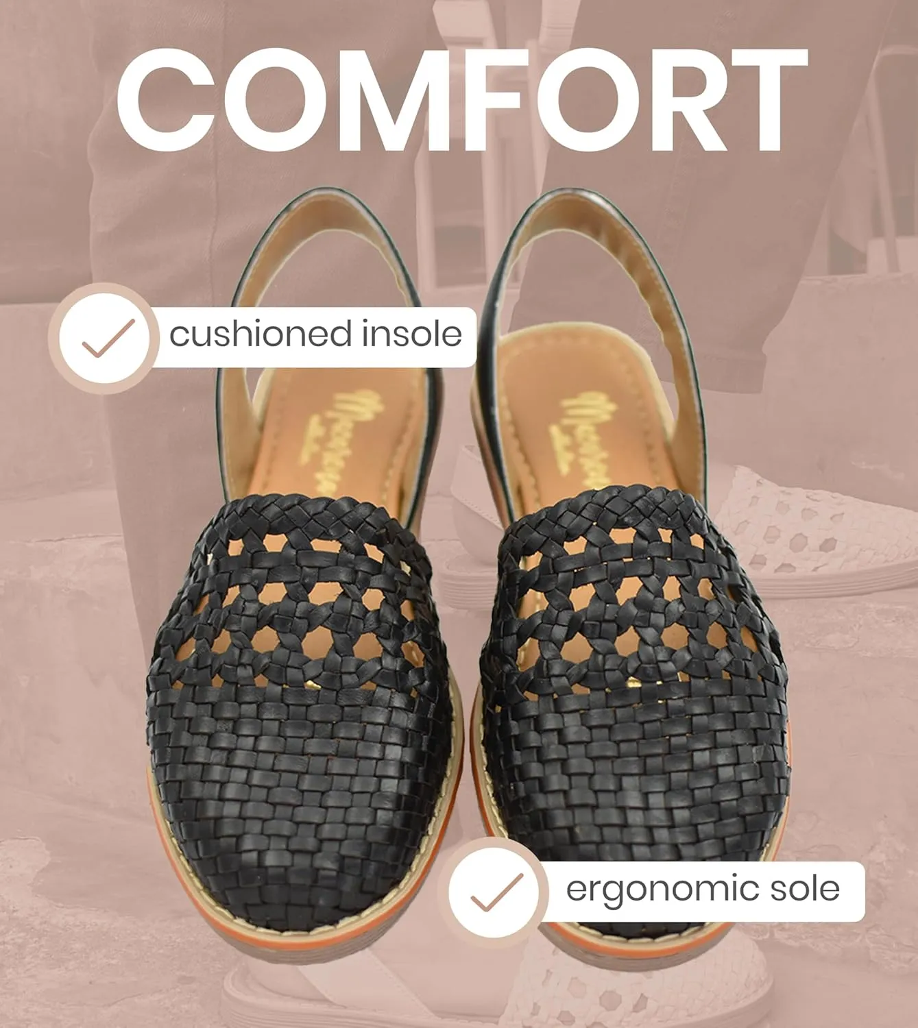 Macarena Collection Womens Shoes Leather Sandals for Women | Huarache Handmade Mexican Sandals Women | Comfortable & Stylish Womens Sandals 2340