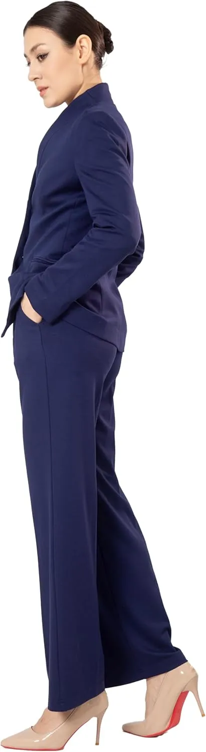 Marycrafts Women's Business Outfit Blazer Wide Leg Pant Suits Set for Work
