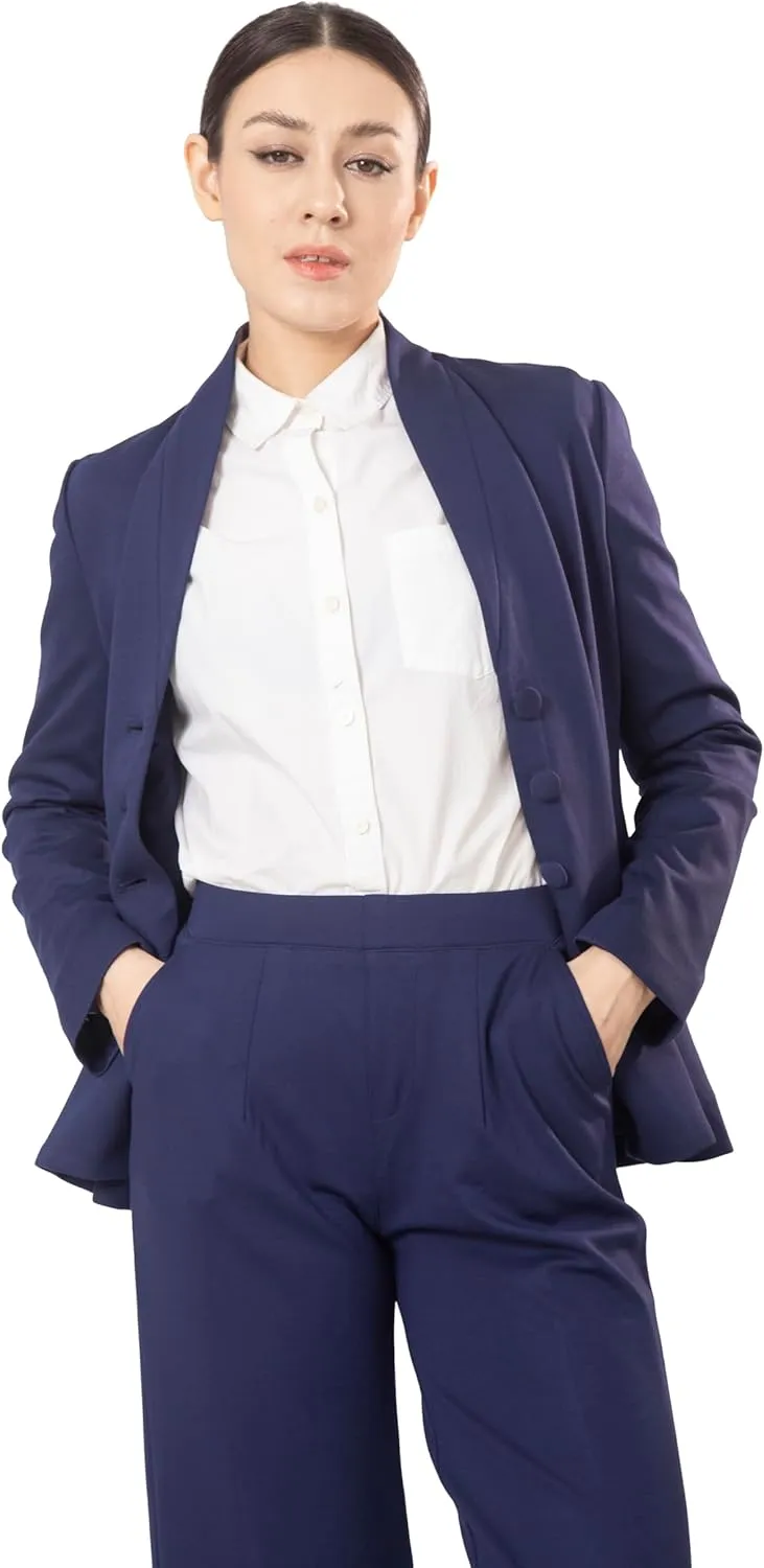 Marycrafts Women's Business Outfit Blazer Wide Leg Pant Suits Set for Work