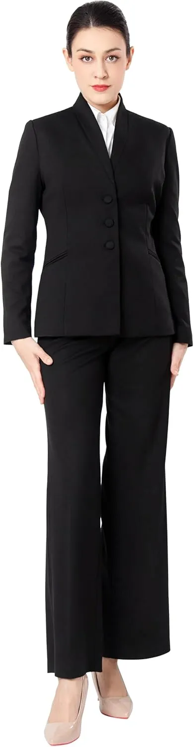 Marycrafts Women's Business Outfit Blazer Wide Leg Pant Suits Set for Work