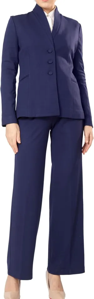 Marycrafts Women's Business Outfit Blazer Wide Leg Pant Suits Set for Work