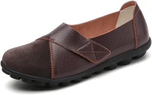 Maylrvjv Womens Loafers Slip On Leather Penny Shoes Casual Moccasin Boat Shoes