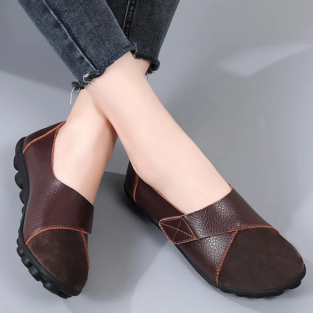 Maylrvjv Womens Loafers Slip On Leather Penny Shoes Casual Moccasin Boat Shoes