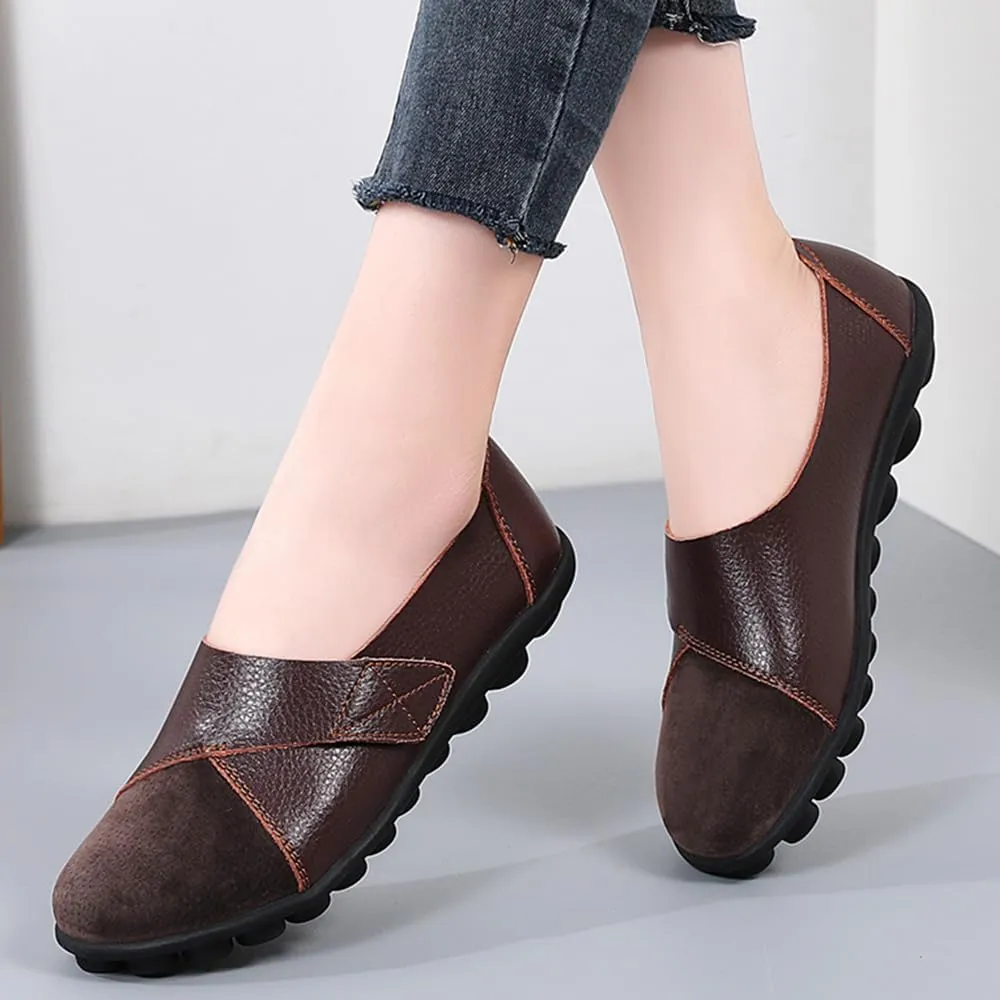 Maylrvjv Womens Loafers Slip On Leather Penny Shoes Casual Moccasin Boat Shoes