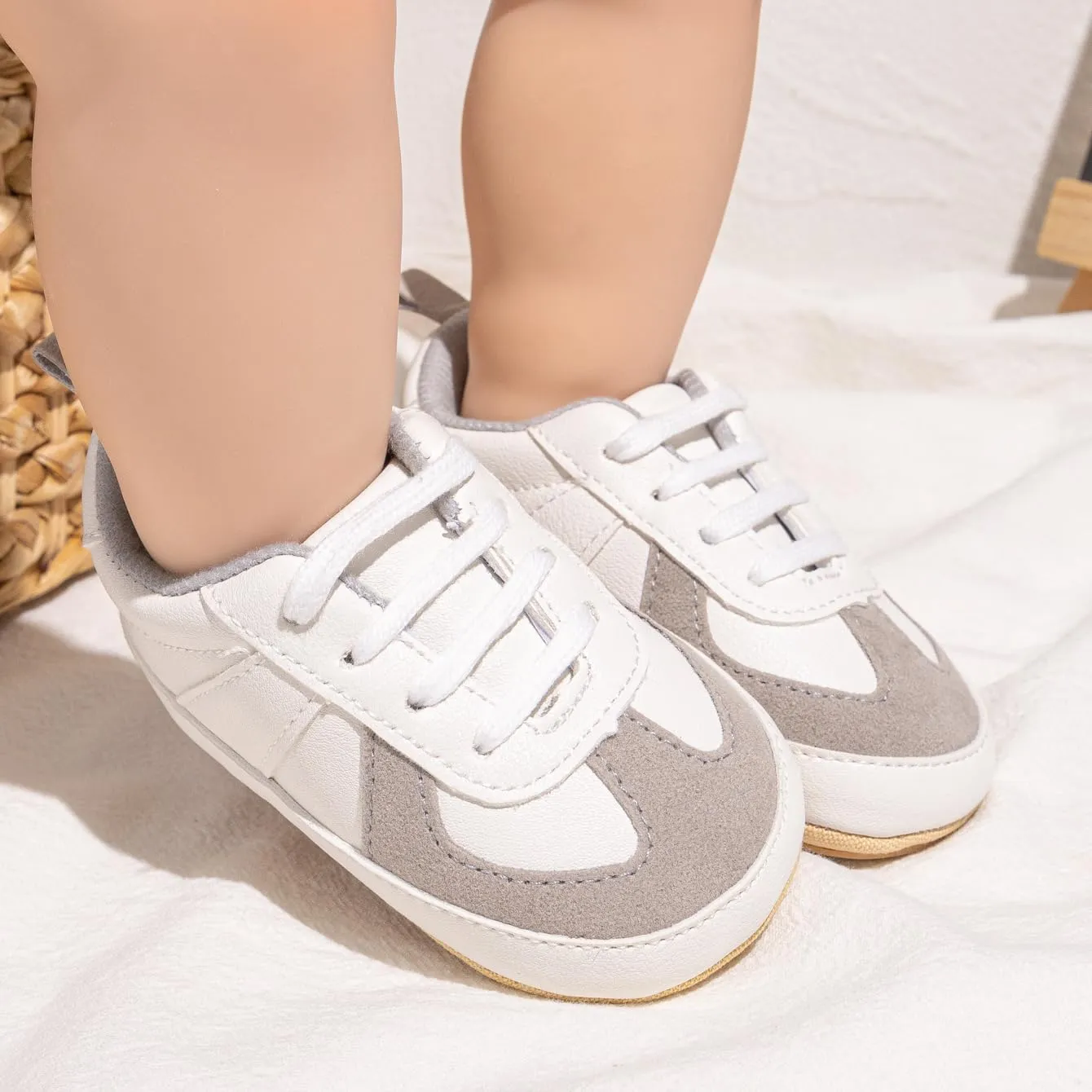 Meckior Infant Baby Girls Boys Canvas Shoes Soft Sole Toddler Slip On Newborn Crib Moccasins Casual Sneaker Austin Boy's Flat Lazy Loafers First Walkers Skate Shoe