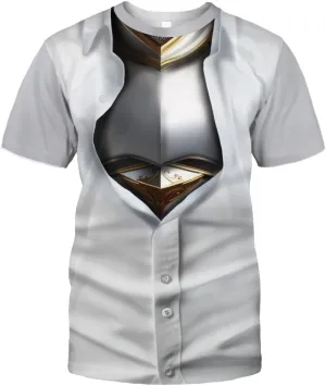 Medieval Armor T-Shirt, 3D Printed Medieval Knight Armor Tee, Unique Novelty Gift for Men Father's Day