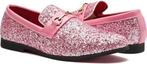 Men Loafer Metallic Textured Slip-on Glitter Sequins Fashion Wedding Dress Shoes Golden