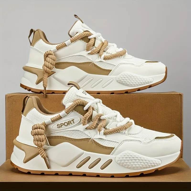 Men's Casual Sneakers - Breathable, Non-Slip Rubber Sole, Lace-Up Shoes for Running & Casual Attire