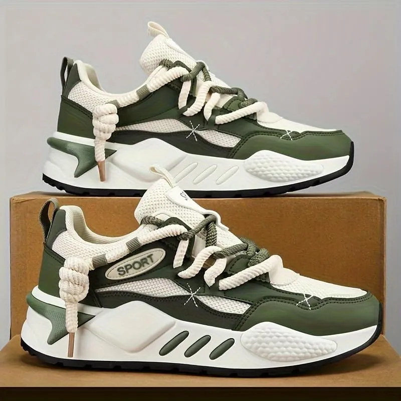Men's Casual Sneakers - Breathable, Non-Slip Rubber Sole, Lace-Up Shoes for Running & Casual Attire
