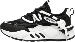 Men's Casual Sneakers - Breathable, Non-Slip Rubber Sole, Lace-Up Shoes for Running & Casual Attire