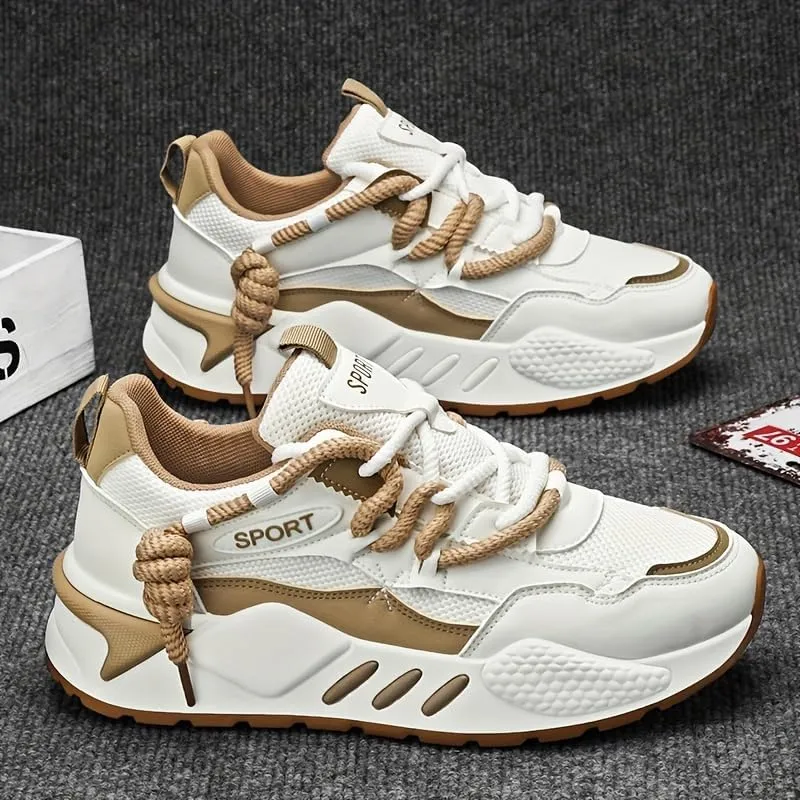 Men's Casual Sneakers - Breathable, Non-Slip Rubber Sole, Lace-Up Shoes for Running & Casual Attire