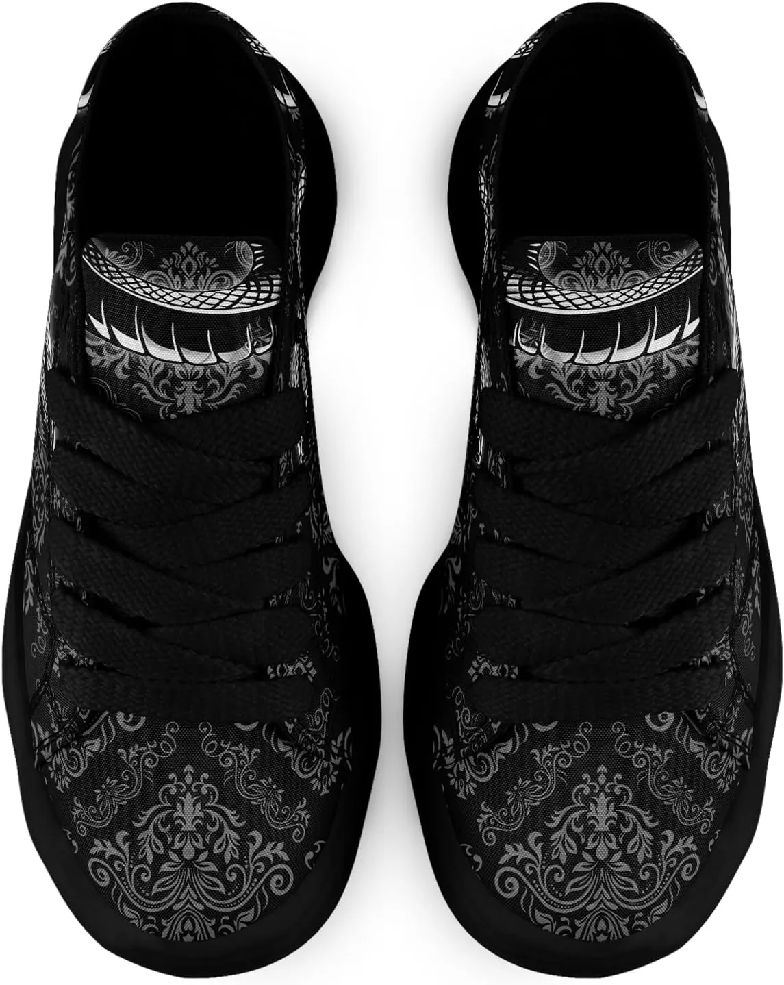 Men's Fashion Canvas Sneaker Low Top Flat Casual Shoes Women's Vibrant Skull Lightweight Comfort Walking Shoes