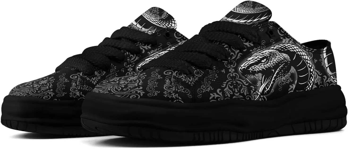 Men's Fashion Canvas Sneaker Low Top Flat Casual Shoes Women's Vibrant Skull Lightweight Comfort Walking Shoes
