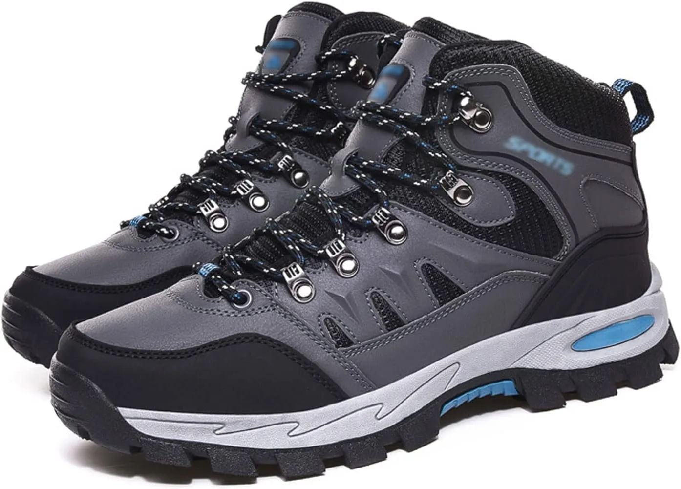 Men's Hiking Shoes, High Top, Outdoor, Camping, Open Air, Mountain Climbing, Hiking (Color : Gris, Size : 10)