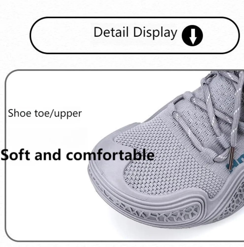 Men's Knit Sneakers Breathable Mesh Supportive Cushioning Platfrom Thick-Soled Shoes for Outdoor Workouts Urban Adventures