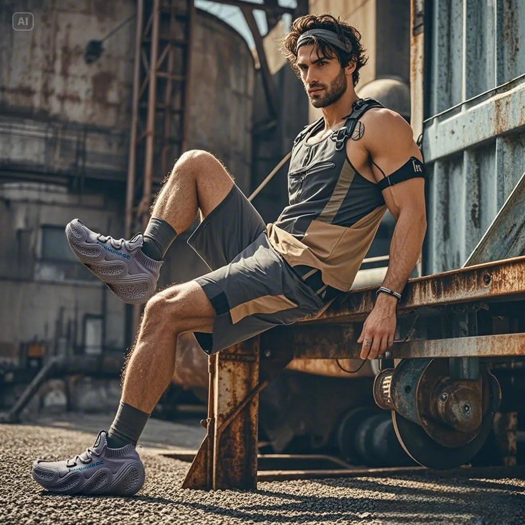 Men's Knit Sneakers Breathable Mesh Supportive Cushioning Platfrom Thick-Soled Shoes for Outdoor Workouts Urban Adventures