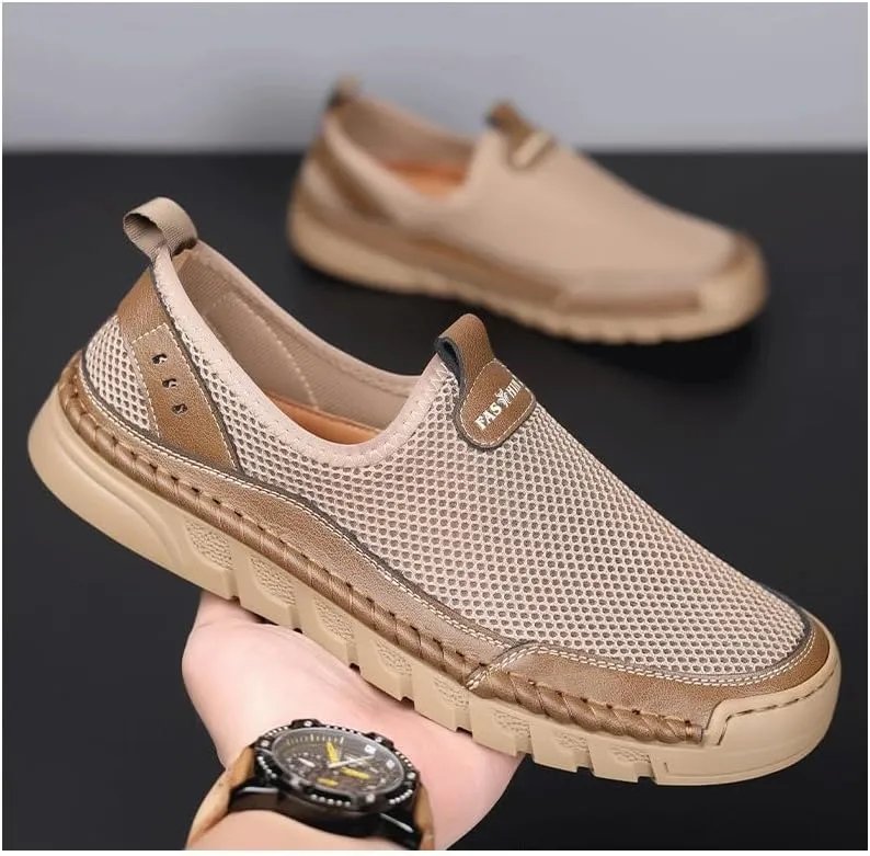 Men's Loafers Moccasins Comfort Breathable Slip On Hollow Sandals Walking Shoes Summer Breathable Driving Shoes Slip-On Shoes with Non-Slip Sole