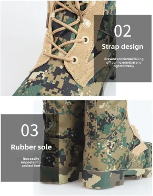 Men's Outdoor Hiking Desert Boots Jungle Off-road Training, High Top Hiking Boots