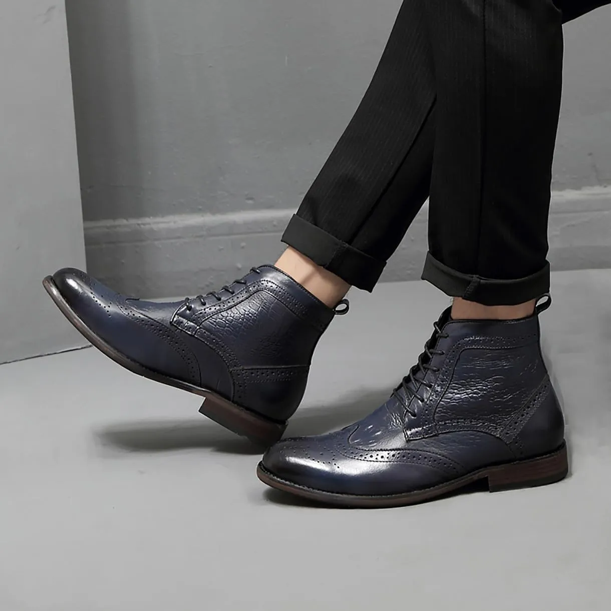 Men's Oxfords Boots Dress Casual Leather Fashion Wingtips Brogues Chelsea Boots Tuxedo Ankle Danner Boots for Men