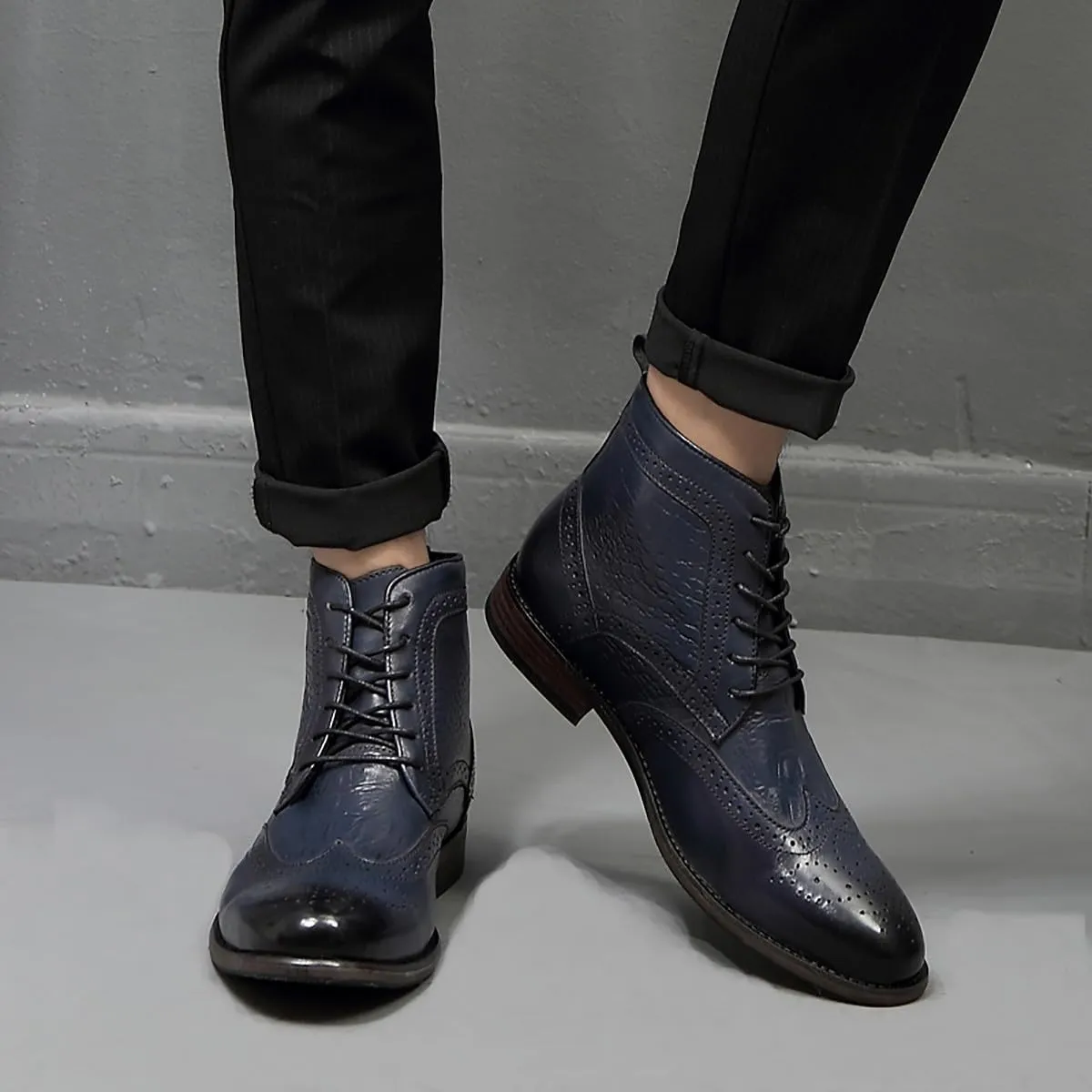 Men's Oxfords Boots Dress Casual Leather Fashion Wingtips Brogues Chelsea Boots Tuxedo Ankle Danner Boots for Men