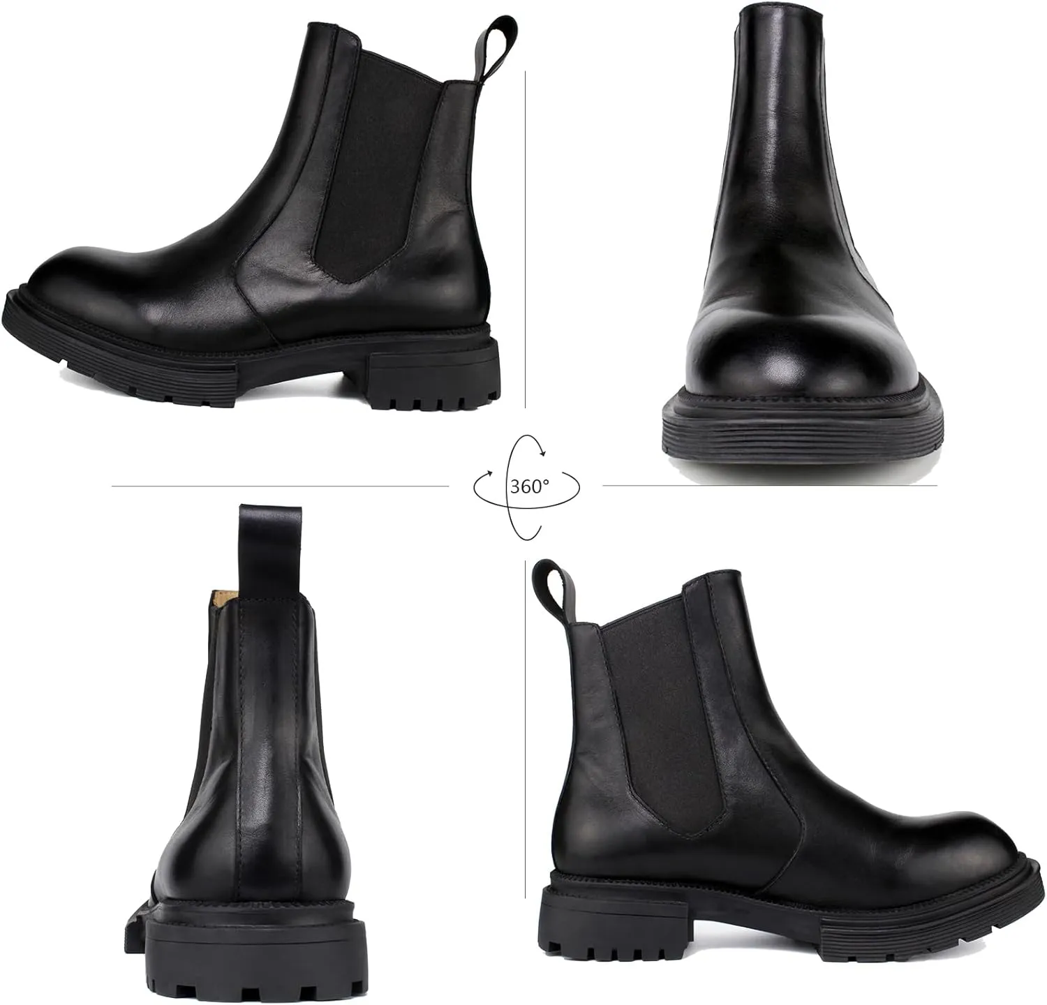 Men's Premium Leather Chelsea Boots | Double Elastic Gussets & Breathable OrthoLite Anti-Odor Insoles | Slip-Resistant Rubber Outsole, Leather Lined for All-Day Comfort (Casual & Work)