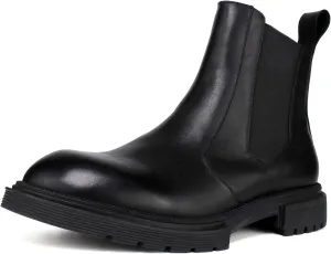 Men's Premium Leather Chelsea Boots | Double Elastic Gussets & Breathable OrthoLite Anti-Odor Insoles | Slip-Resistant Rubber Outsole, Leather Lined for All-Day Comfort (Casual & Work)