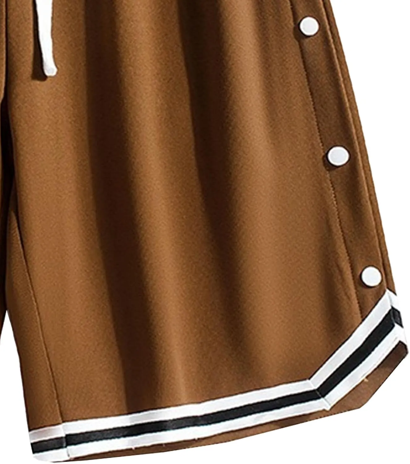 Mens Side Button Workout Basketball Shorts Side Button Athletic Shorts Gym Basketball with Pockets Short
