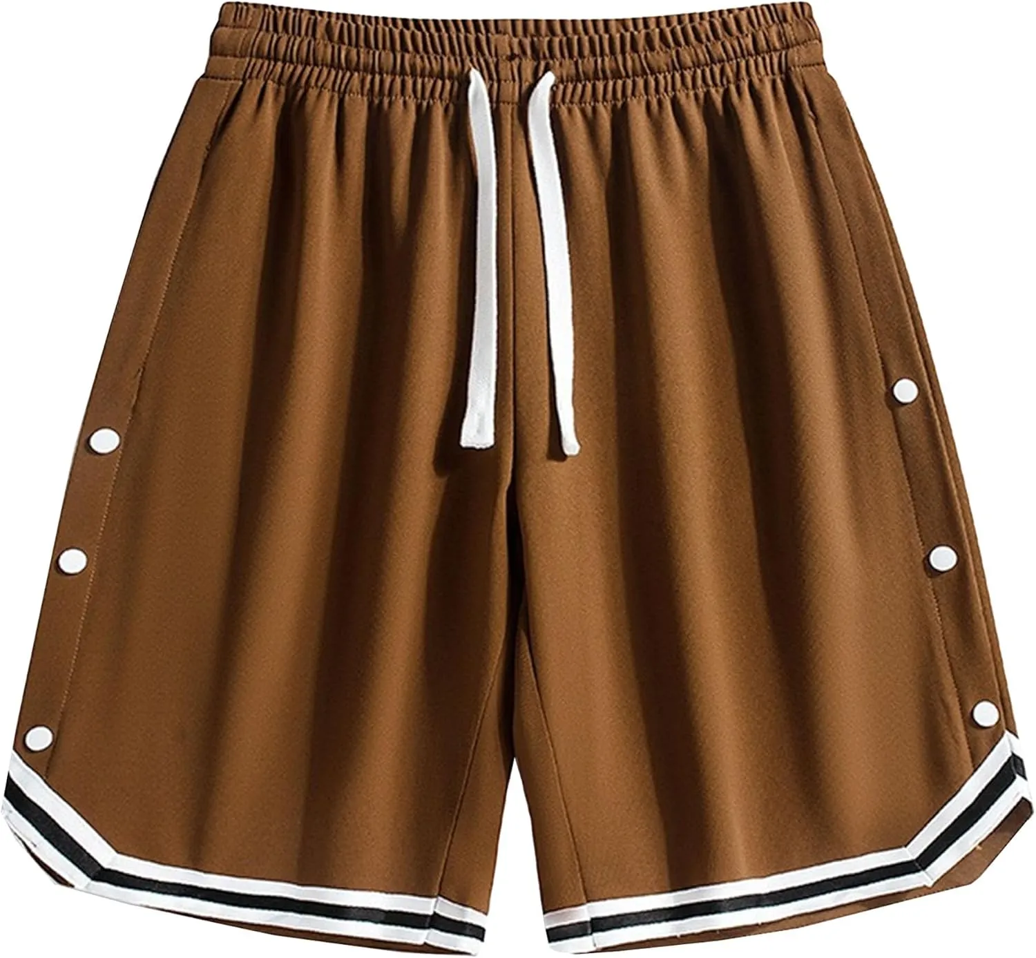 Mens Side Button Workout Basketball Shorts Side Button Athletic Shorts Gym Basketball with Pockets Short