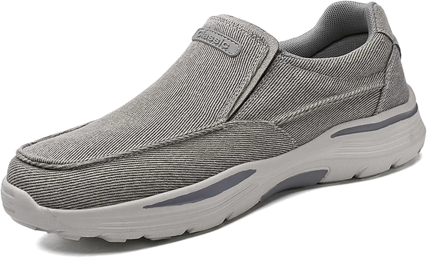 Men's Slip-On Canvas Sneaker Loafer Casual with Arch Support Breathable Stretch Comfort Relaxed Plus Size Flats Walking Shoes