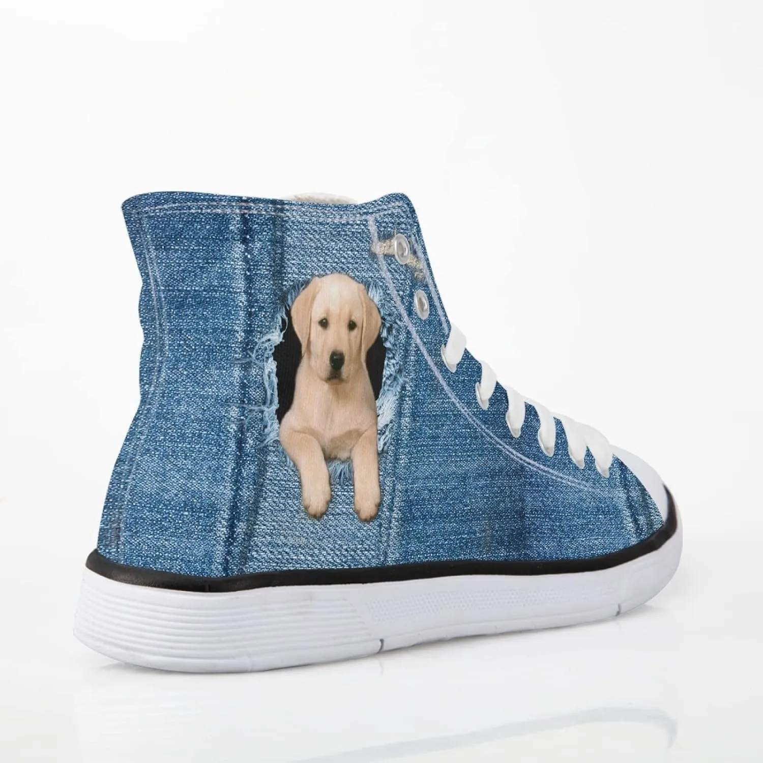 Micoklinlin Canvas Shoes for Women Novelty Girls High Top Canvas Sneakers Lace Ups Cute Animal Casual Teens Walking Shoes