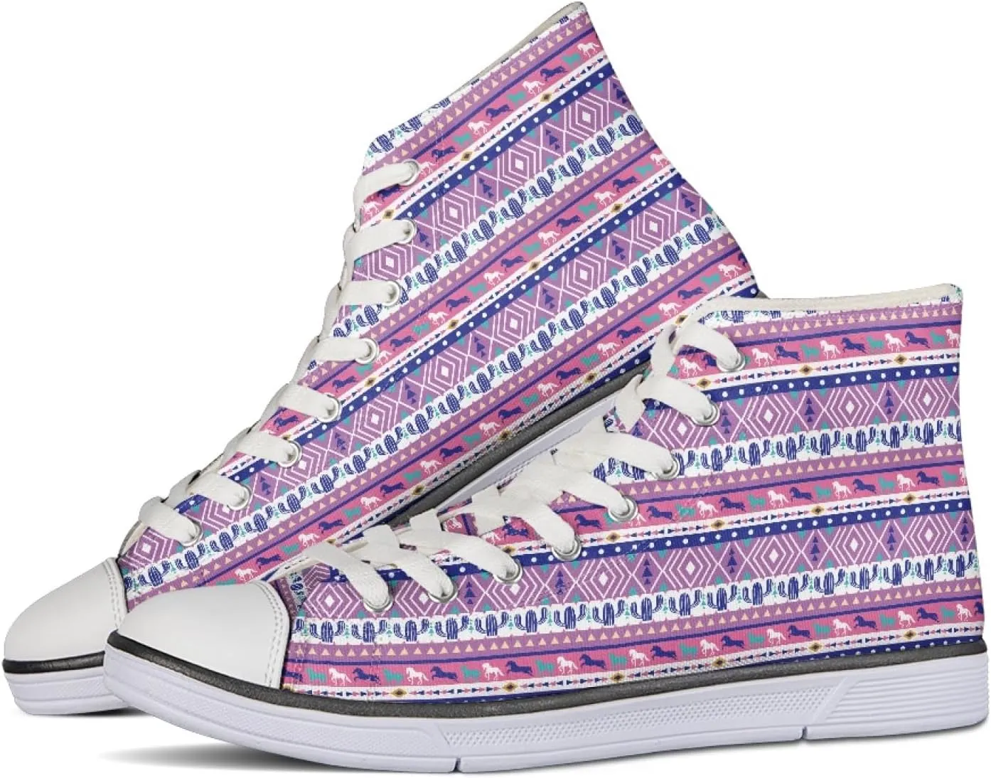 Micoklinlin Womens Canvas Shoes High Top Teens Girls Canvas Sneakers Tennis Shoe Lace Up Casual Classic Flat Walking Shoes