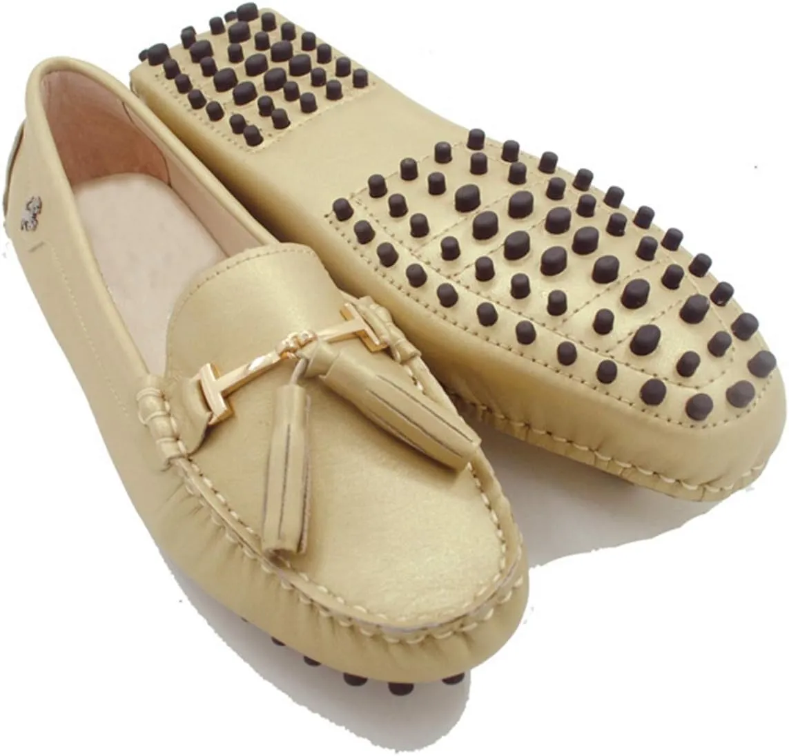 Minishion Womens Leather Loafers Tassel Driving Shoes YB960-20
