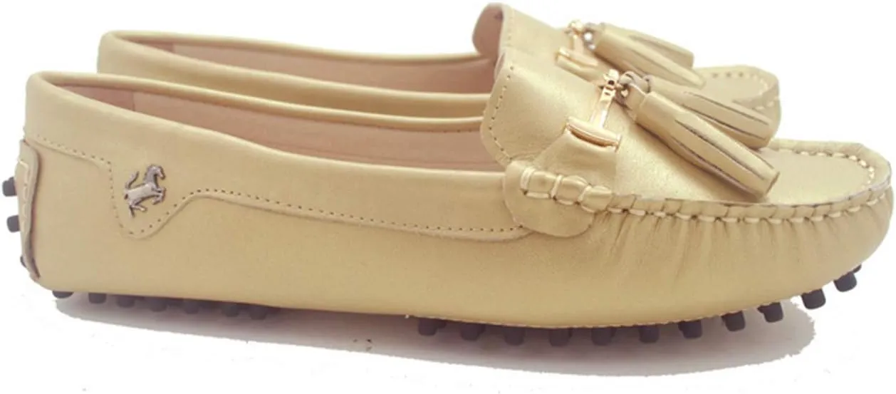 Minishion Womens Leather Loafers Tassel Driving Shoes YB960-20
