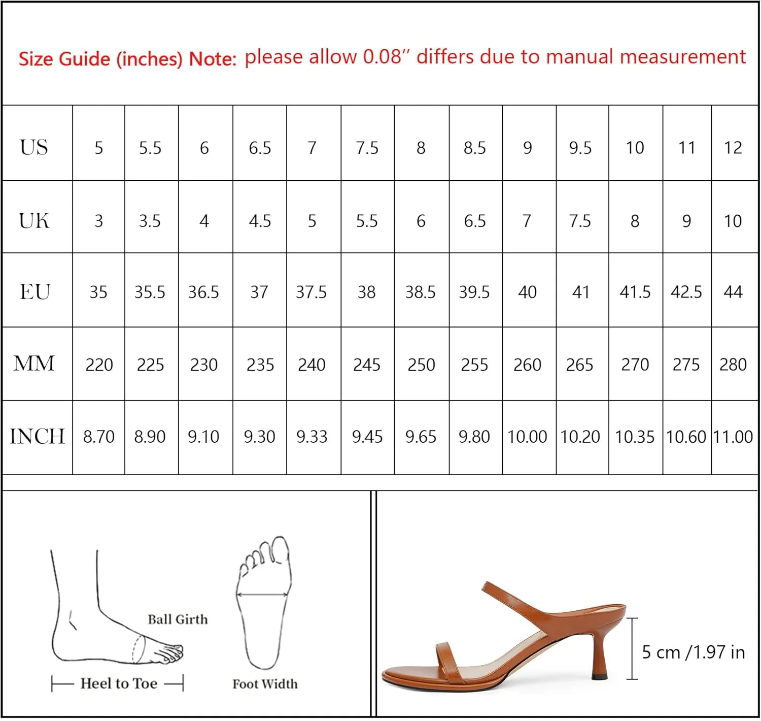 Modatope Two Strap Heeled Sandals for Women Kitten Heel Rounded Toe Heels Women Slip on Open Toe Sandals