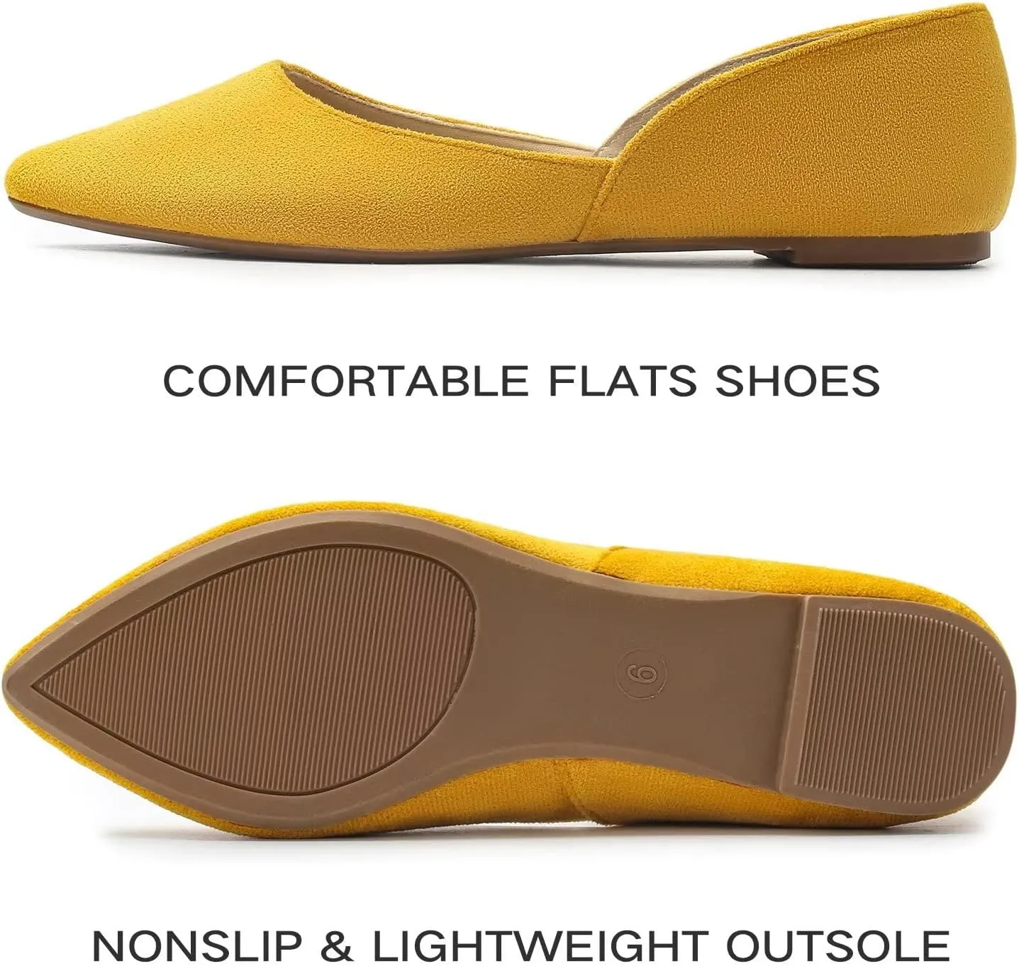 MUSSHOE Flats Shoes Women Pointed Toe Flats for Women Elegant Women's Flats