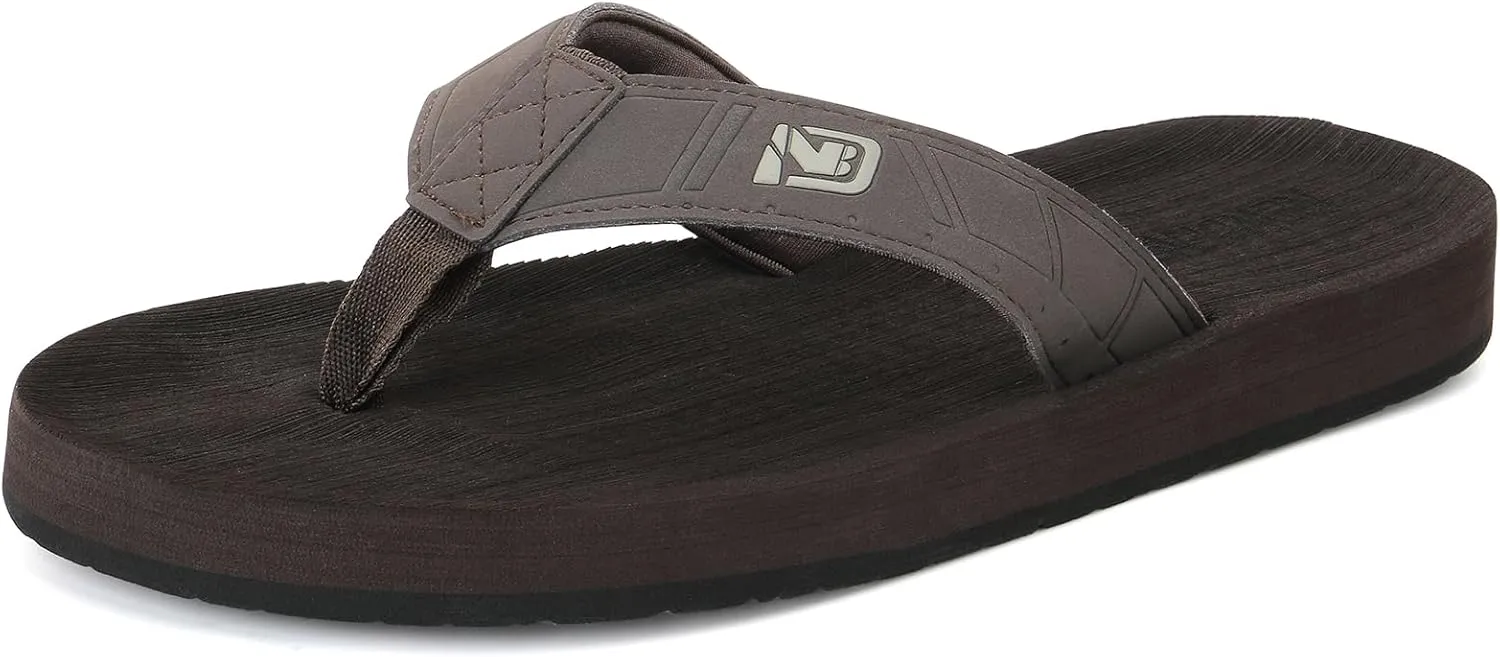 NewDenBer Mens Flip Flops Comfortable Thong Sandals Lightweight Summer Beach Sandals