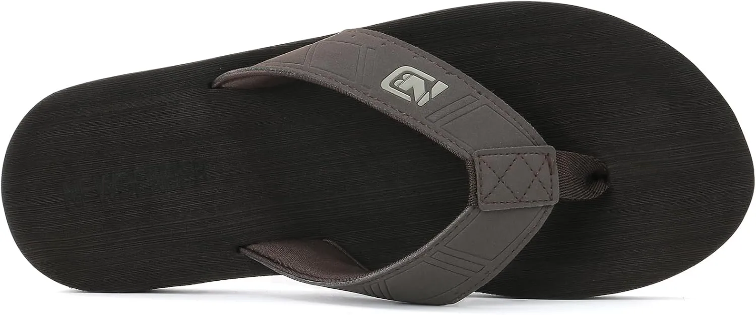 NewDenBer Mens Flip Flops Comfortable Thong Sandals Lightweight Summer Beach Sandals