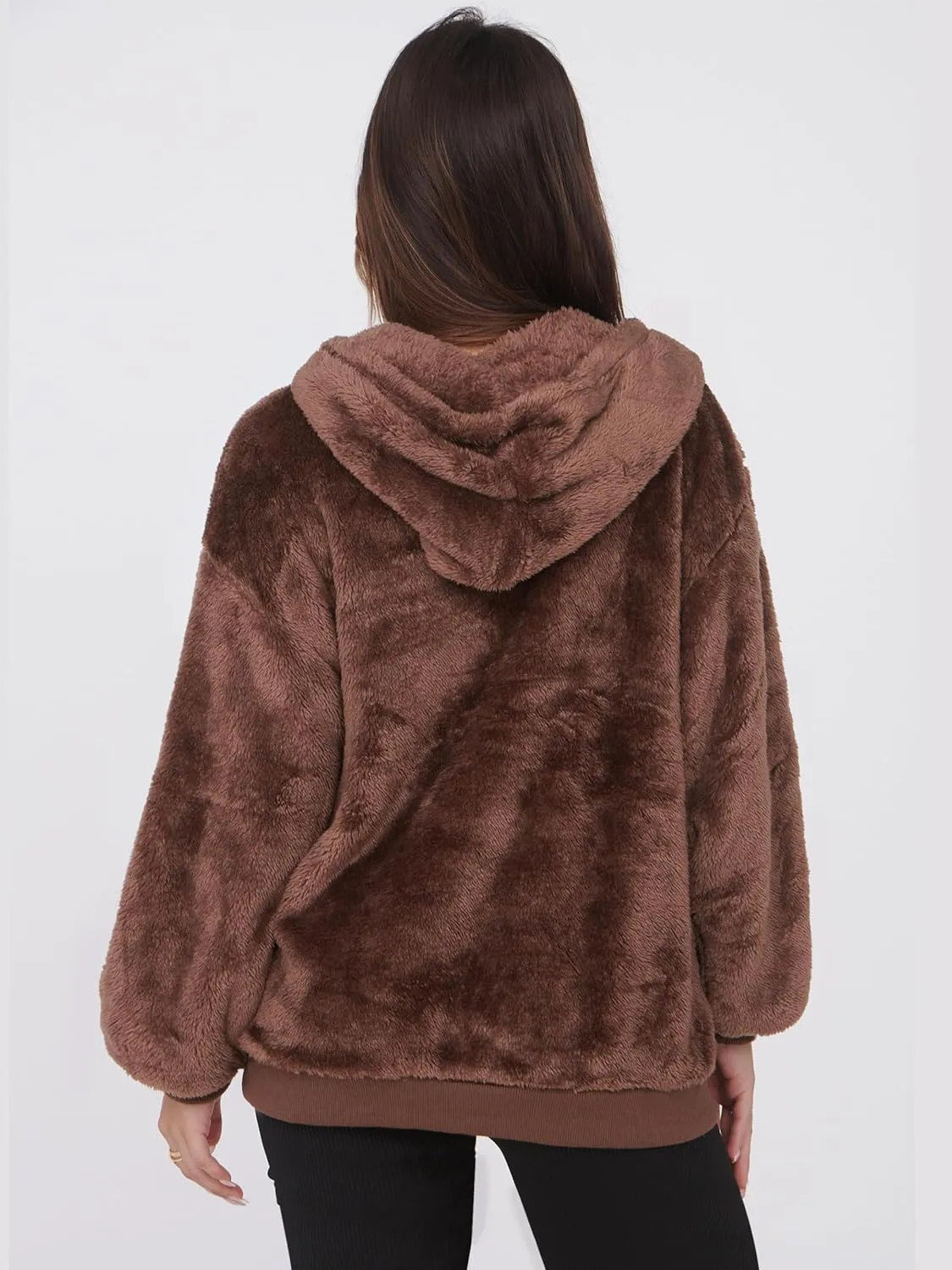 NIeyook Sherpa Fleece Hoodies for Women Fuzzy Oversized Zip up Hoodie with Pockets Casual Pullover Hooded Sweatshirt