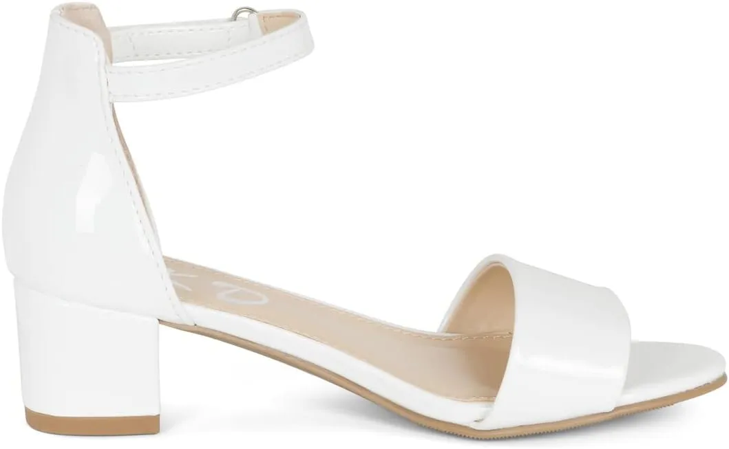 NILZA Girls/Kids/Children - Wide band Comfortable Sole with Ankle Strap Block Heel Sandals Shoes