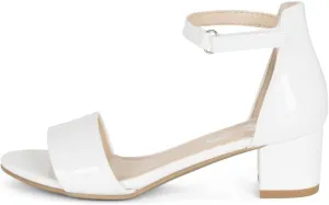 NILZA Girls/Kids/Children - Wide band Comfortable Sole with Ankle Strap Block Heel Sandals Shoes