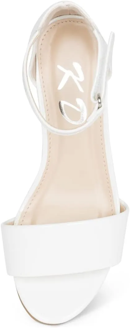 NILZA Girls/Kids/Children - Wide band Comfortable Sole with Ankle Strap Block Heel Sandals Shoes