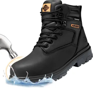 NINGO Work Boots for Men, Steel Toe Waterproof Boots with Puncture Proof, Oil & Slip Resistant, Comfortable Mens Construction Boot with EH Protection, Leather Shoes for Industrial