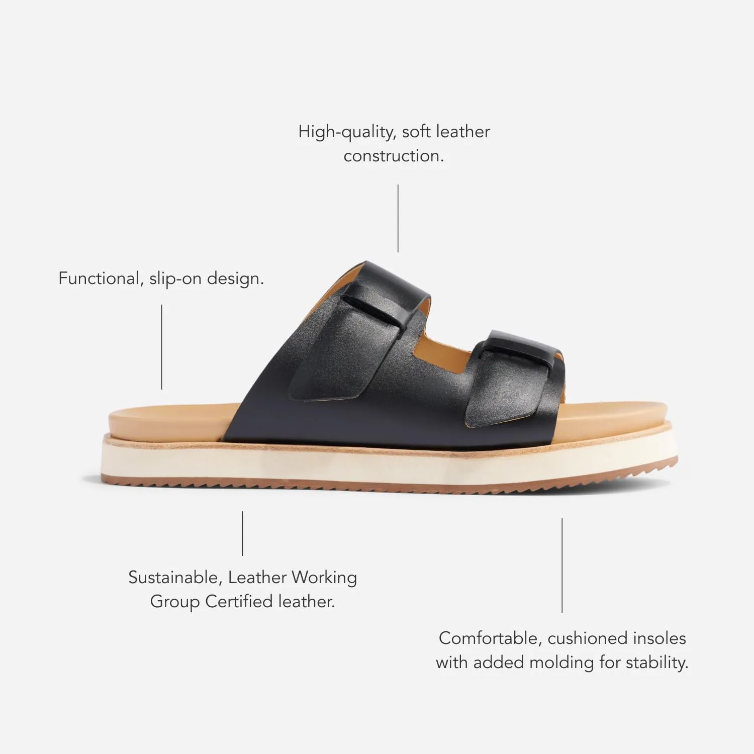 Nisolo Go-to Flatform Slides for Women - Great Spring & Summer Womens Wedge Sandals - Memory Foam & Shocking Absorbing Wedges for Women - Ultra Comfortable & Breathable Wedge Sandal - Easy On & Off