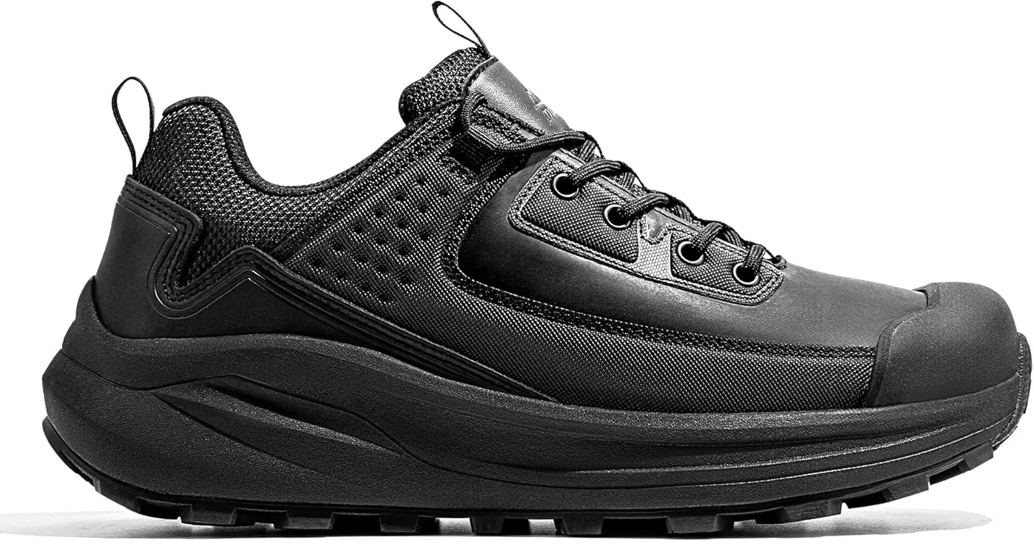 NORTIV 8 Waterproof Shoes for Men Lightweight Hiking Shoes Breathable Leather Outdoor Casual Walking Shoes