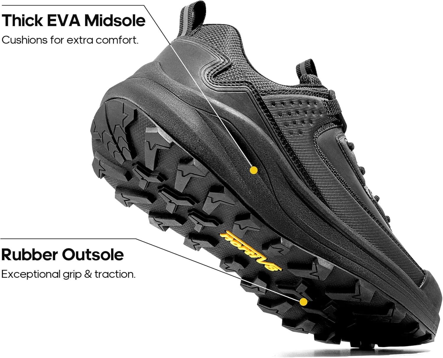 NORTIV 8 Waterproof Shoes for Men Lightweight Hiking Shoes Breathable Leather Outdoor Casual Walking Shoes