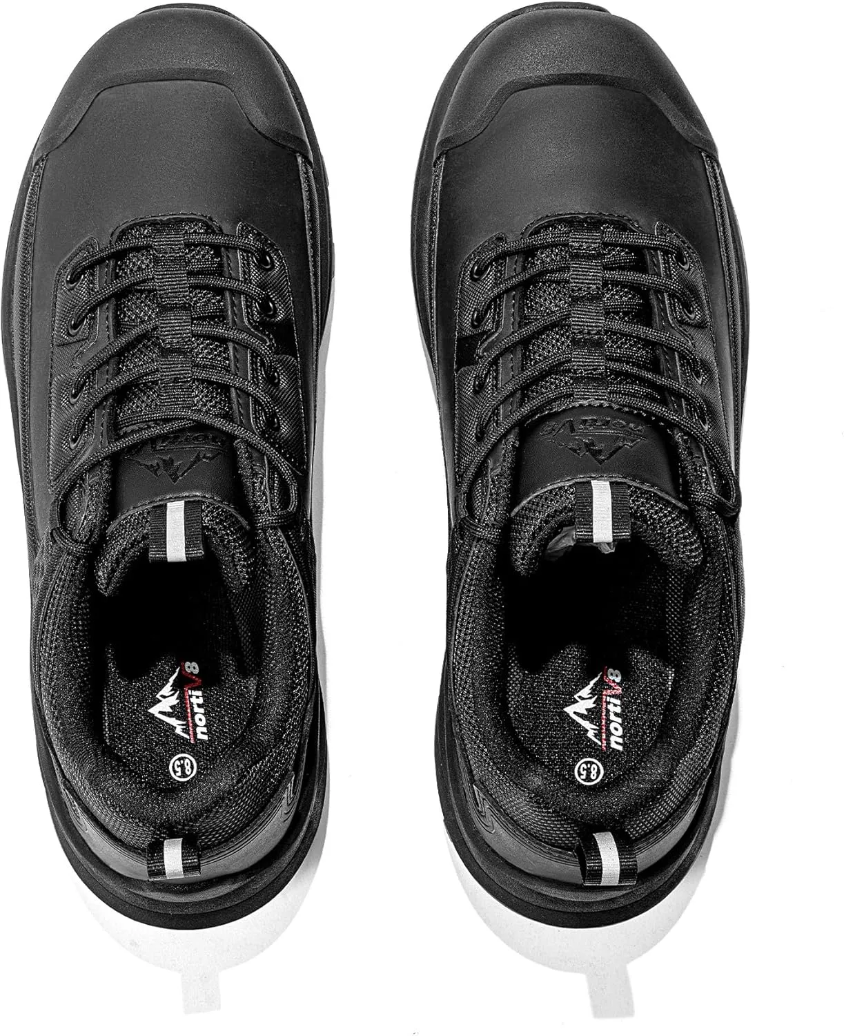 NORTIV 8 Waterproof Shoes for Men Lightweight Hiking Shoes Breathable Leather Outdoor Casual Walking Shoes