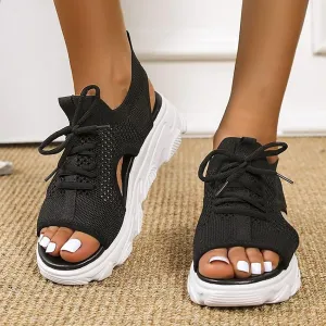 Orthopedic Sandals for Women 2025 Walking Sandals with Arch Support Summer Washable Slingback Orthopedic Slide Flat Shoes Breathable Knit Mesh Open Toe Sport Shoes for Indoor and Outdoor