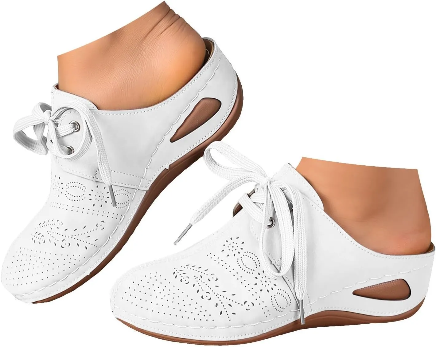 Orthopedic Sandals for Women Closed Toe Slippers for Women Wedge Solid Color Strap Tie Fashion Slip On Slides Slippers