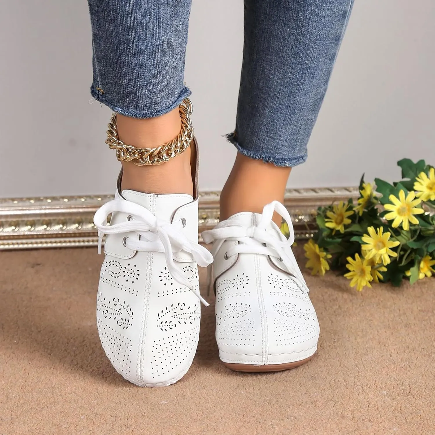 Orthopedic Sandals for Women Closed Toe Slippers for Women Wedge Solid Color Strap Tie Fashion Slip On Slides Slippers